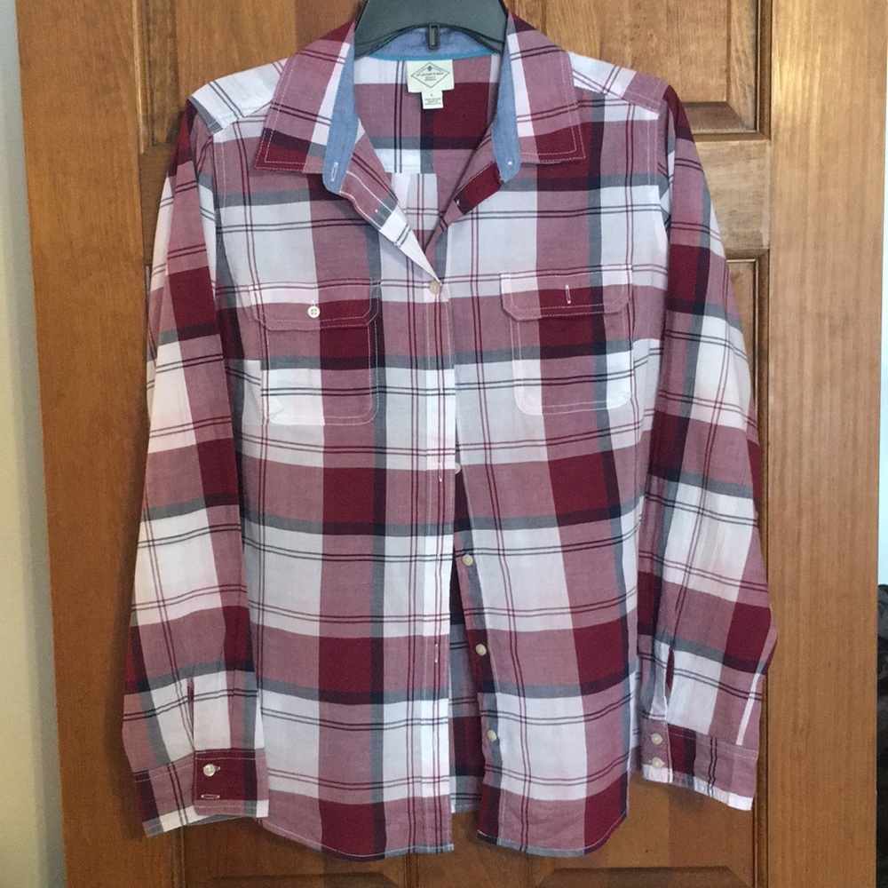 Plaid button down top